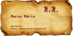 Maros Mária névjegykártya