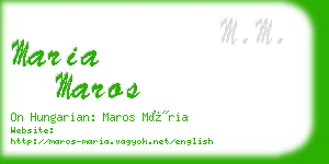 maria maros business card